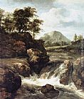 Jacob van Ruisdael A Waterfall painting